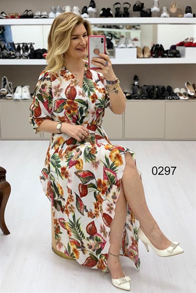 Peva- Çiçekli Şifon Elbise